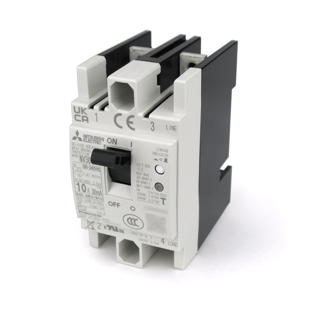 

Mitsubishi Electric 2P 10A 30MA Control Panel Circuit Breaker Distribution Panel Circuit Breaker 2 Pole NN NV30-FAU