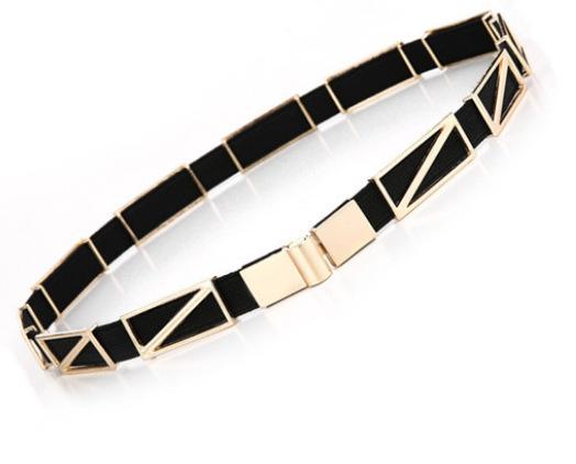 fashionable women's metal elastic belt, thin waist seal decoration simple Korean version skirt accessories belt