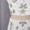 Pure White Light Luxury Diamond-encrusted Fishtail Dress Two-piece Women's Collar Sleeveless + Skirt