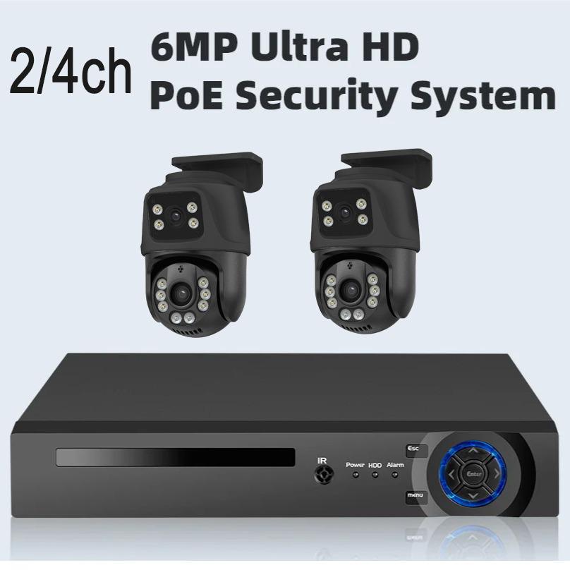 "4K POE Network Surveillance Camera Set with Binocular Gun Ball and CCTV Monitoring"