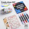 Dual Tip Acrylic Marker Brusht Soft&Round Tip Paint Markers Fade Resistant Durable Acrylic Pen for Canvas Glass Wood