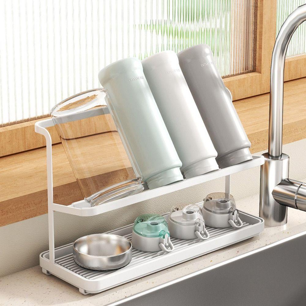 Removable Coffee Cup Drain Holder Double Layer Mug Organizer Durable Bottle Drying Rack  Home