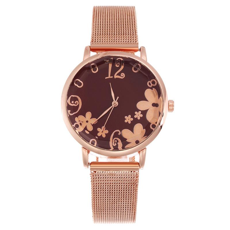 Art Flower Ladies Watch Women's Watch Milan Quartz Watch with Mesh Strap Women's Watch