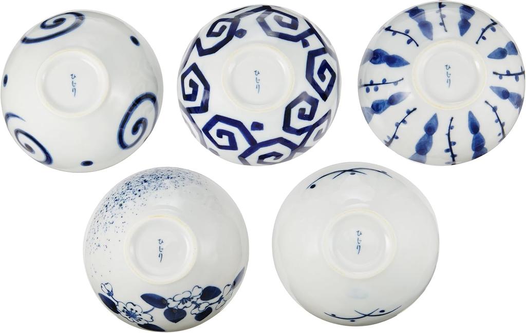 Small Set of x Dyeing Mino Made in Japan Ale-net Bowls, 5, 10.6 H4.6cm, Workshop, Oval, Porcelain, Ware,