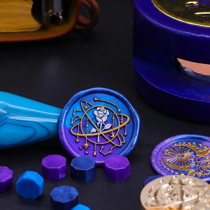 Wax Seal Stamp Heads Rose Pattern for Wedding Invitation Envelope Scrapbooking Flower Stamp for Card Making Craft Decoration
