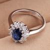European and American New Blue Zircon Rings Luxury Fashion Jewelry  Cubic Zirconia Bridal Wedding Engagement