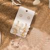 3pcs Gold-plated Pendant Earrings for Women Fashion Starfish Shell Imitation Pearl Earrings Seaside Vacation Stud Jewelry Gift