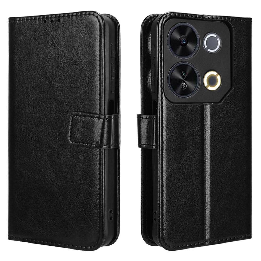 For itel P65 P671L Case Crazy Horse Texture PU Leather Phone Wallet Cover
