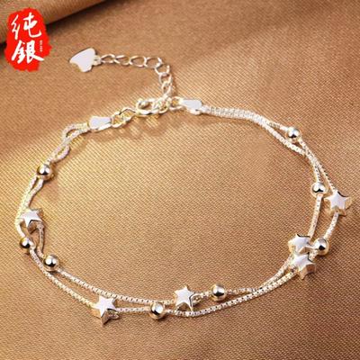 Pulseira de Estrela Para Mulheres Moda Dupla Camada Cinco Pontas Pulseira de Estrela