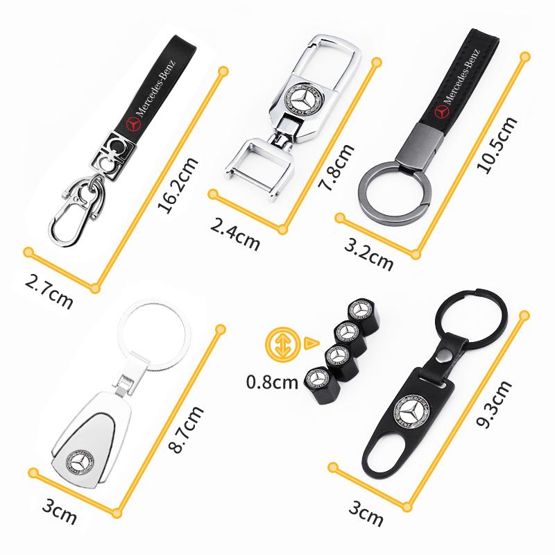 Leather Key Chain Car Keyring Pendant Keychain Car Accessories For Mercedes Benz AMG W246 W212 W204 C117 X156 A B C E Ml Gl Cla Gla Glk Sl Slk Class
