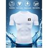 Men's White Number 23 Print Compression Rash Guard, Breathable Quick Dry High Elasticity Gym Workout & Water Sports Top