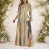 Women Plus Size V Neck Cold Shoulder Tie Cuffs Short Sleeve Black Beige Printed A Line Long Dress