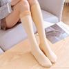 Women's Flesh-Colored Fleece Mid-Calf and Over-the-Knee Socks for Autumn/Winter: Thick, Warm, Wide-Leg, High-Top Snow Socks