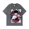 275 GSM Washed T-shirts 100% Cotton Demon Slayer V99 Kanao Print Unisex Heavy Cotton T Shirt