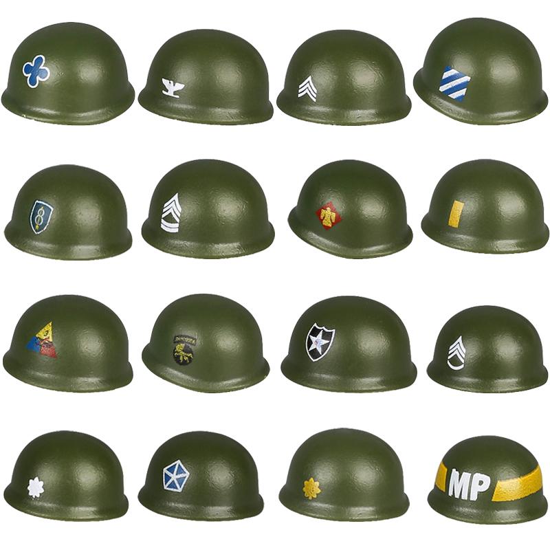 Military Building Block Set Military Supplies Waffen Accessory Soldier Colonel Helmet Gun Rifle M16 Waffen Box Ammunition Brick Toy