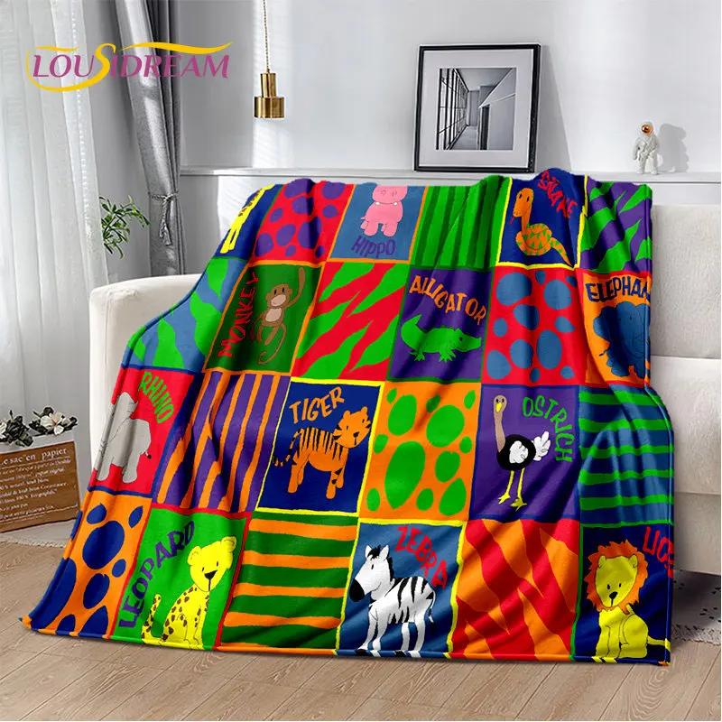 ABC Cartoon Alphabet Children Kids Early Education Soft Plush Blanket,Flannel Blanket Throw Blanket for Living Room Bedroom Sofa