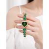 GEDI Women Quartz Wrist Watch Heart Shaped Dial Rhinestone Decor Metal Link Bracelet Waterproof Dress Watch