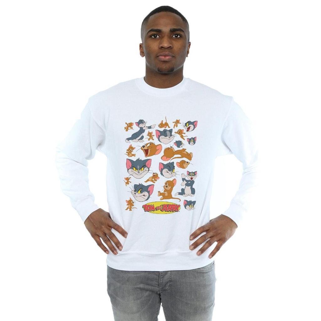 Tom And Jerry Mens Many Faces Sweatshirt