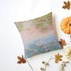 MMonet Water Lilies Cushion Cover Washable Linen Pillowcase Soft  for Daily Sofa Bed Home Room Decor
