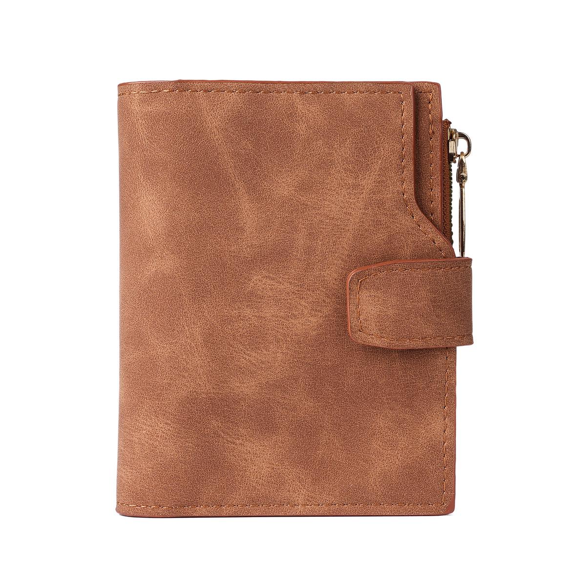 

Retro Women s Wallet with Multi-Card Slots and ID Holder - Short High-End Coin Purse коричневый