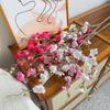 Zen Style Chinese Decor: Four-Pronged Plum Blossom Simulation - Cherry Blossom Wax Plum Faux Flowers for Home and Hotel Arrangements