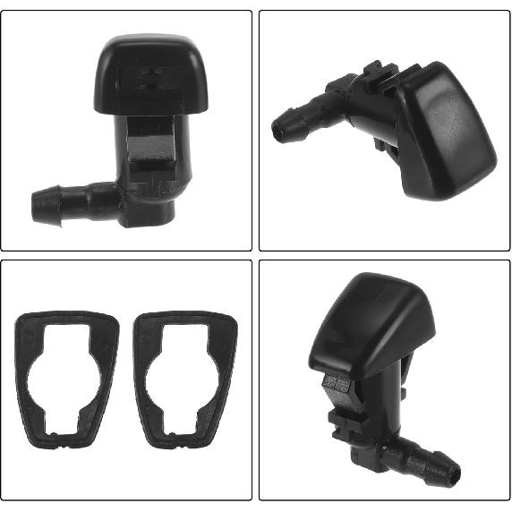 2 Pcs Front Windshield Washer Nozzle 2 Pcs Gasket for Chevy Colorado 2015-2023 Windshield Spray Nozzles Wiper Spray Washer Jet No.22944961 Black