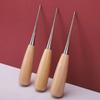 Wooden Handle Leather Stitching Tool Waxed Thread Sewing Awl DIY Leather Sewing Kit  Sewing