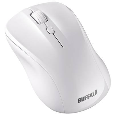 Buffalo Bluetooth Wireless Silent Mouse with 3 Ambidextrous and Cursor Speed Switching 5.1 Buttons, BlueLED, Design, (BSMBB115WH)