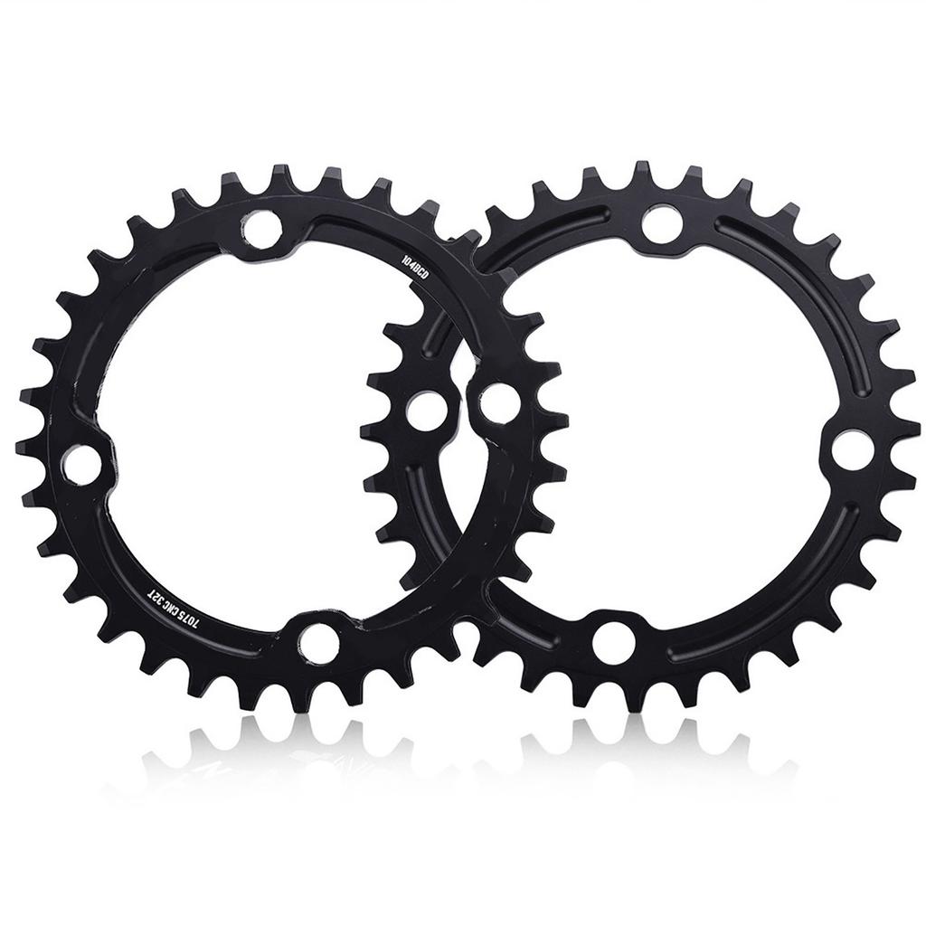 32Celsius34Celsius36Celsius38T BCD 104 Mountain Bike Steel Single Crank Chain   Repair Parts (Black 32T)