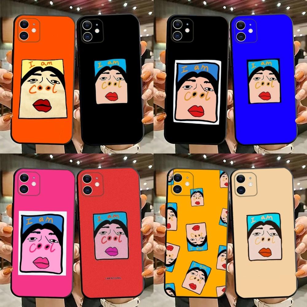Funny I Am Cool Pattern Phone Case For iPhone 15,14,13,12,11,Plus,Pro Max,XS,X,XR,SE,Mini,8,7 Soft Silicone Black Cover