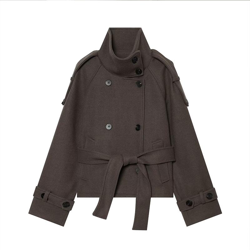 Women's New Jackets Autumn Fashion Loose High-necked Warm Autumn Woolen Coats Chic Women's Street Youth Outerwear Coats