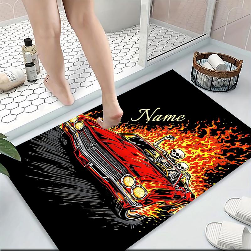 Custom Name Kitten Clown Balloon Theme Carpet Rug Customizable Soft Washable Anti-Slip Home Living Room Sofa Mats Personalized Rug. 0909106
