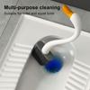 Wall Mount Toilet Brush Toilet Cleaner Brush with Swan Design Space-Saving Built-in Cleaning Liquid Holder for Sink Washbasin