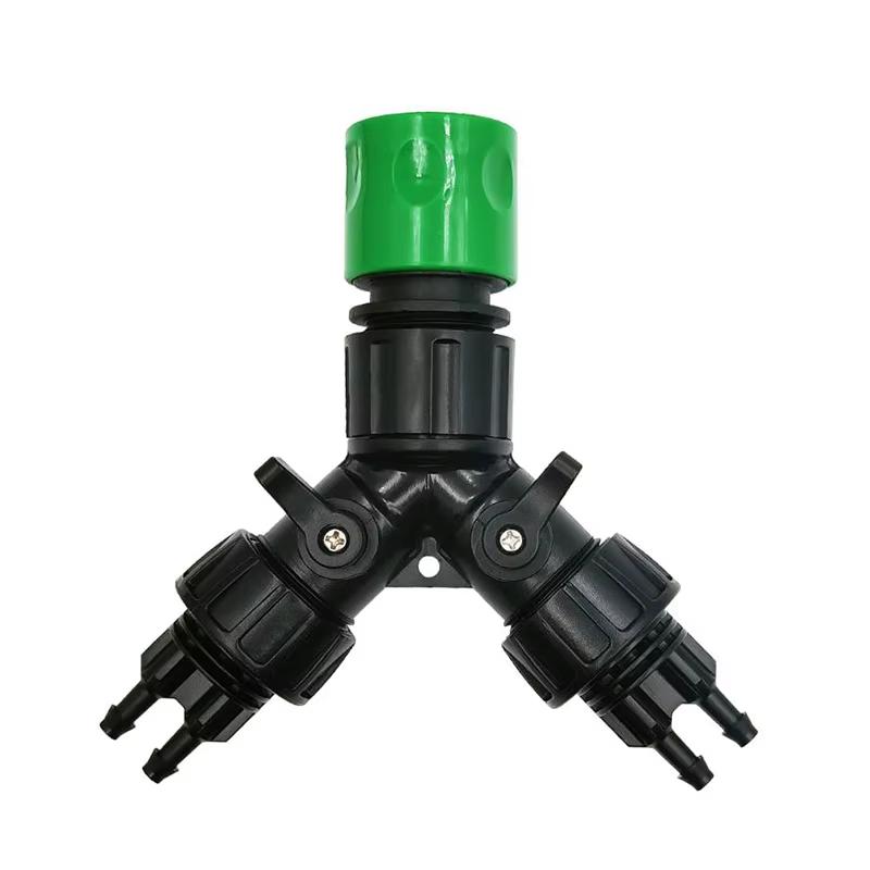 

Drip Irrigation Faucet Adapter 4 Way Diverter for Garden 1/4′′ Hose Watering System European Connectors Adjustable