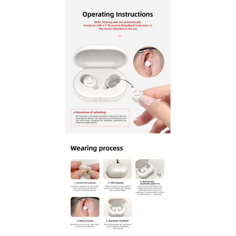 Magnetic Rechargeable Hearing Aid Bluetooth Appearance Elderly Sound Amplifier Sound Collector Elderly Hearing Aid Mini Sound Amplifier