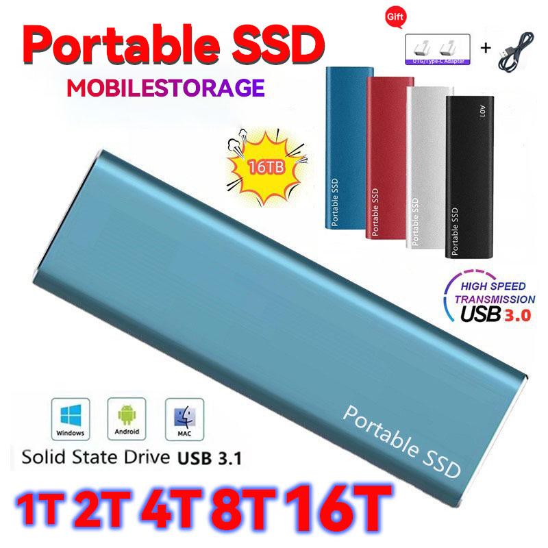 High-Speed Portable Solid State Drive SSD - Large Capacity Options: 2TB, 8TB, 16TB