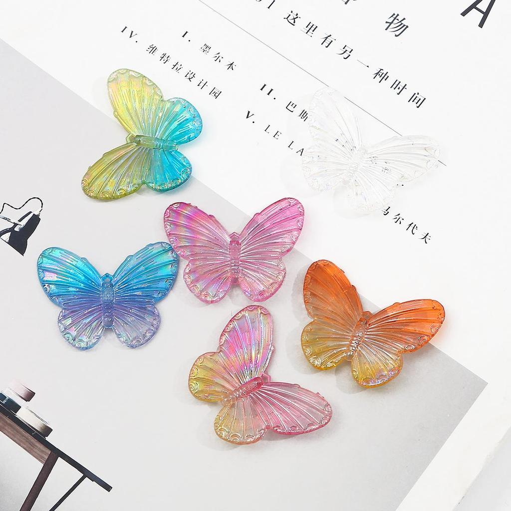 4pcs 40x30mm Beauty Colorful Acrylic Butterfly Charm Pendant For DIY Earring Necklace Jewelry Making