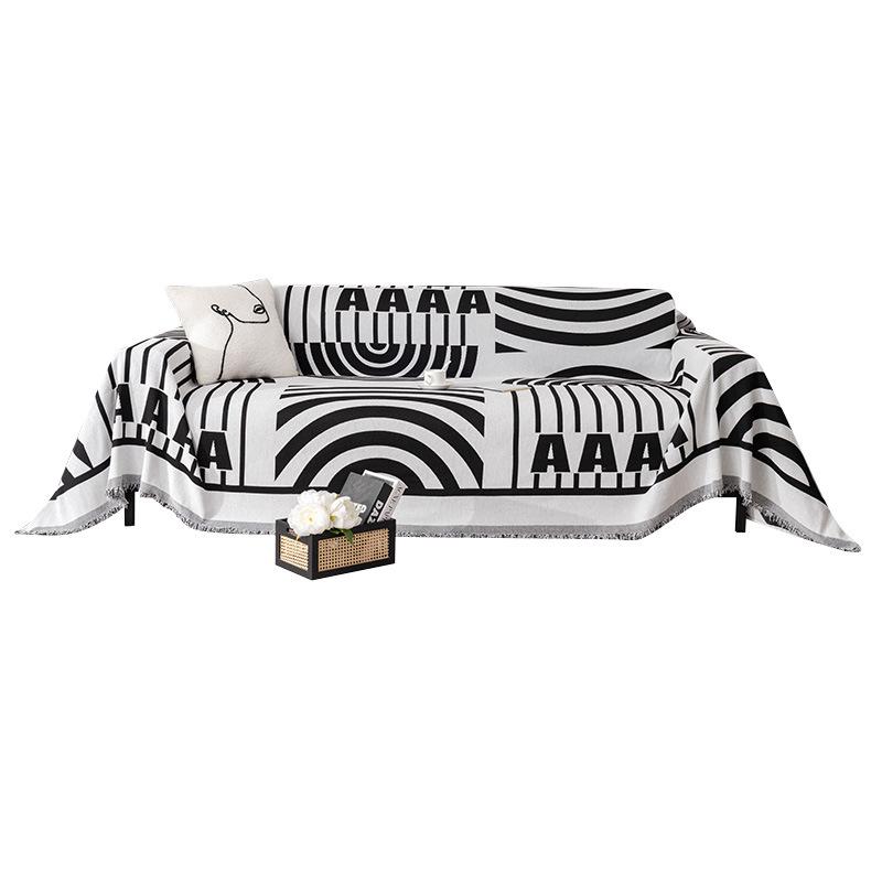 Throw Cover with Tassels, Machine Washable, for Armchair, Loveseat, 3-Seater, 4-Seater, and Sectional Sofas, Home and Office Furniture Protector