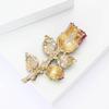 Exquisite Shinning Rhinestone Rose Flowers Brooches For Women Party Jewelry Accessories Gifts