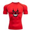 Men Compression Fitness Sport T-Shirt, Scary Evil Clown Face