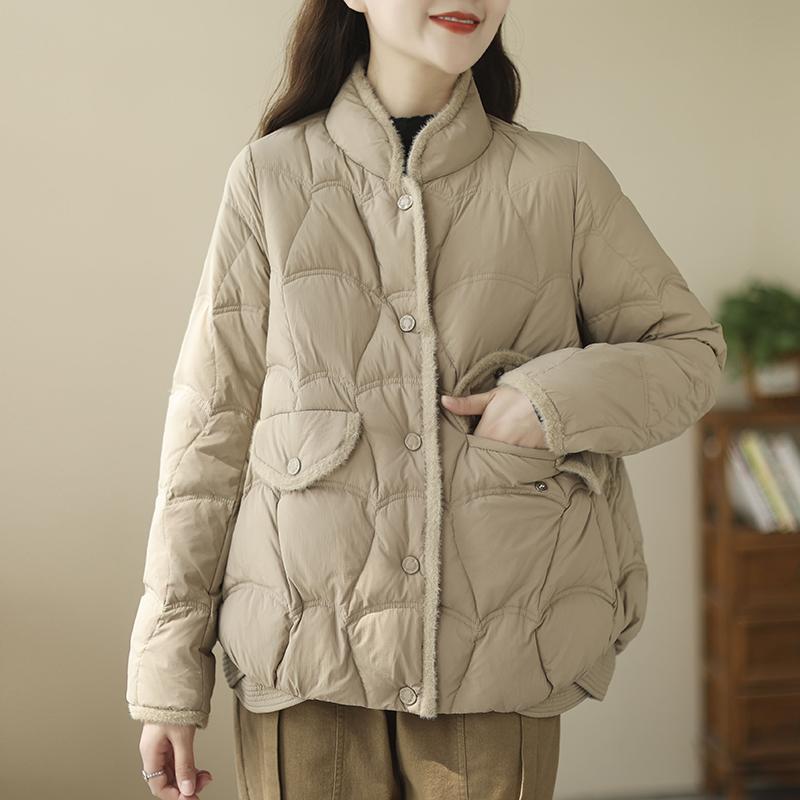 Giacca corta in piumino Abbigliamento invernale da donna Cappotto in piumino d'anatra bianco