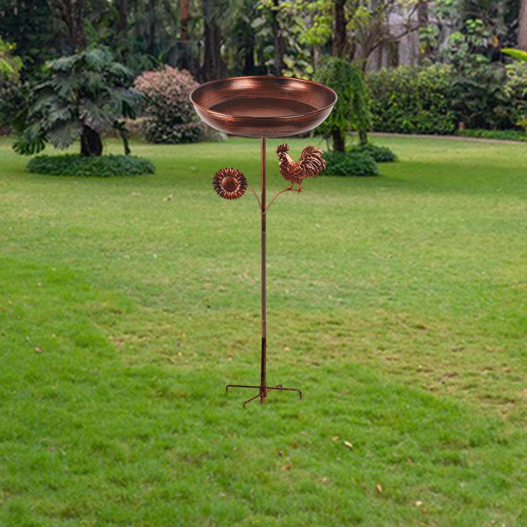 Bird Bath Feeder Stable Base Gifts Easy Installation Large Capacity Metal Accessories Outside