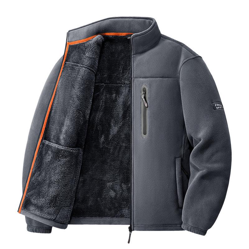 8918A Men's Thickened Fleece Outdoor Jacket - Autumn/Winter Sherpa Style