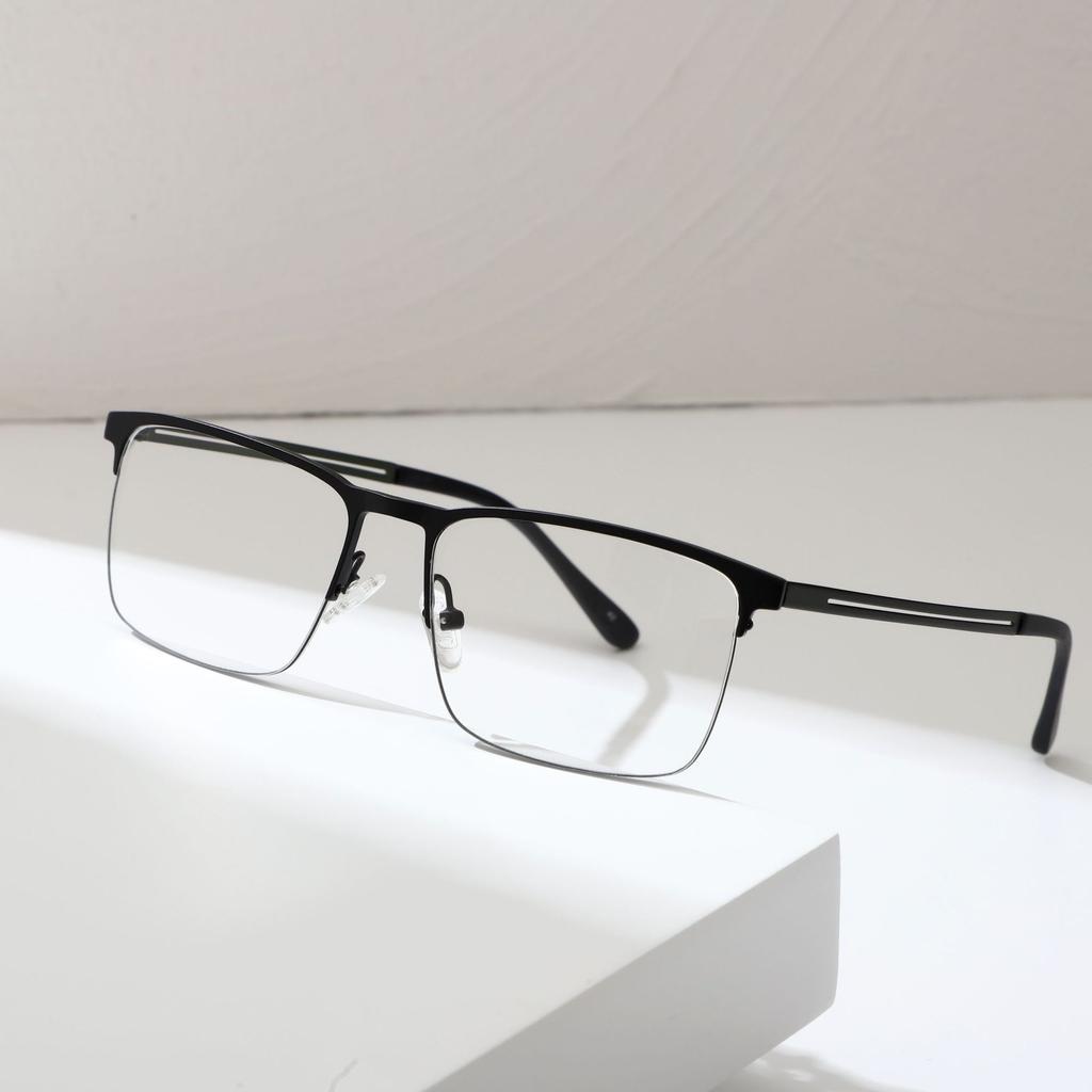 Sven Half-Frame Business Men'S Myopia Glasses Square Frame Versatile Casual Metal Glasses Frame Small Frame