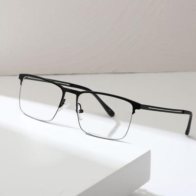 Sven Halbrand Business Herren Myopiebrille Quadratische Fassung Vielseitig Lässig Metallbrillenfassung Kleine Fassung