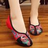 Women's Ethnic Style Embroidered Wedge Heel Cloth Shoes for Spring and Summer