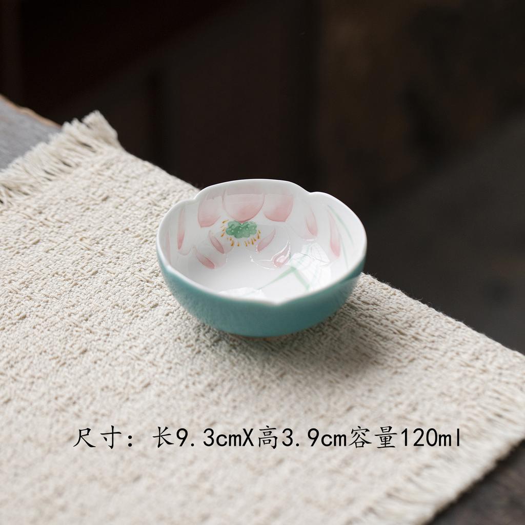 120ml Hand-painted Flower Teacup Elegant Tea Bowl Water Jug Tea-tasting Meditation Cup Chazhan Master Cups Tea Items Collection