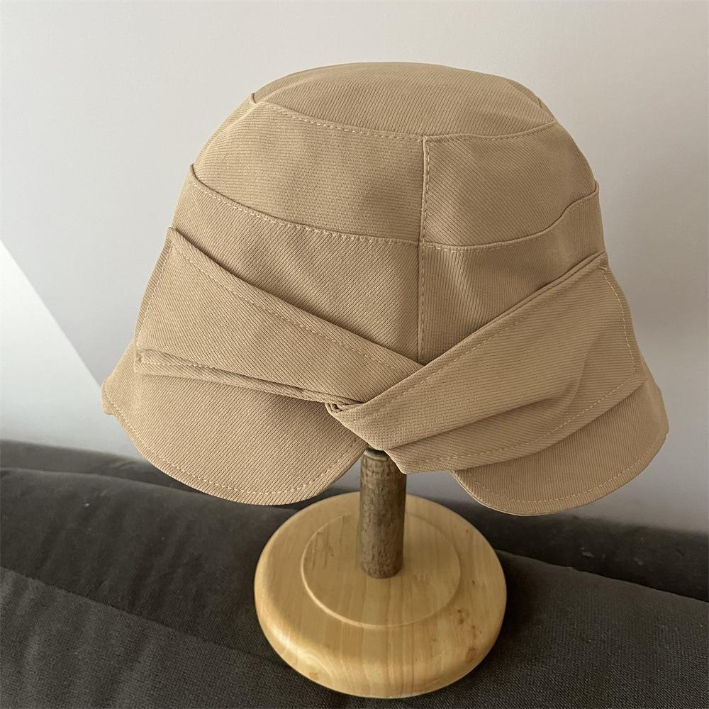 Hat women's autumn and winter new elegant temperament basin hat fashionable face small bucket hat foldable sun hat