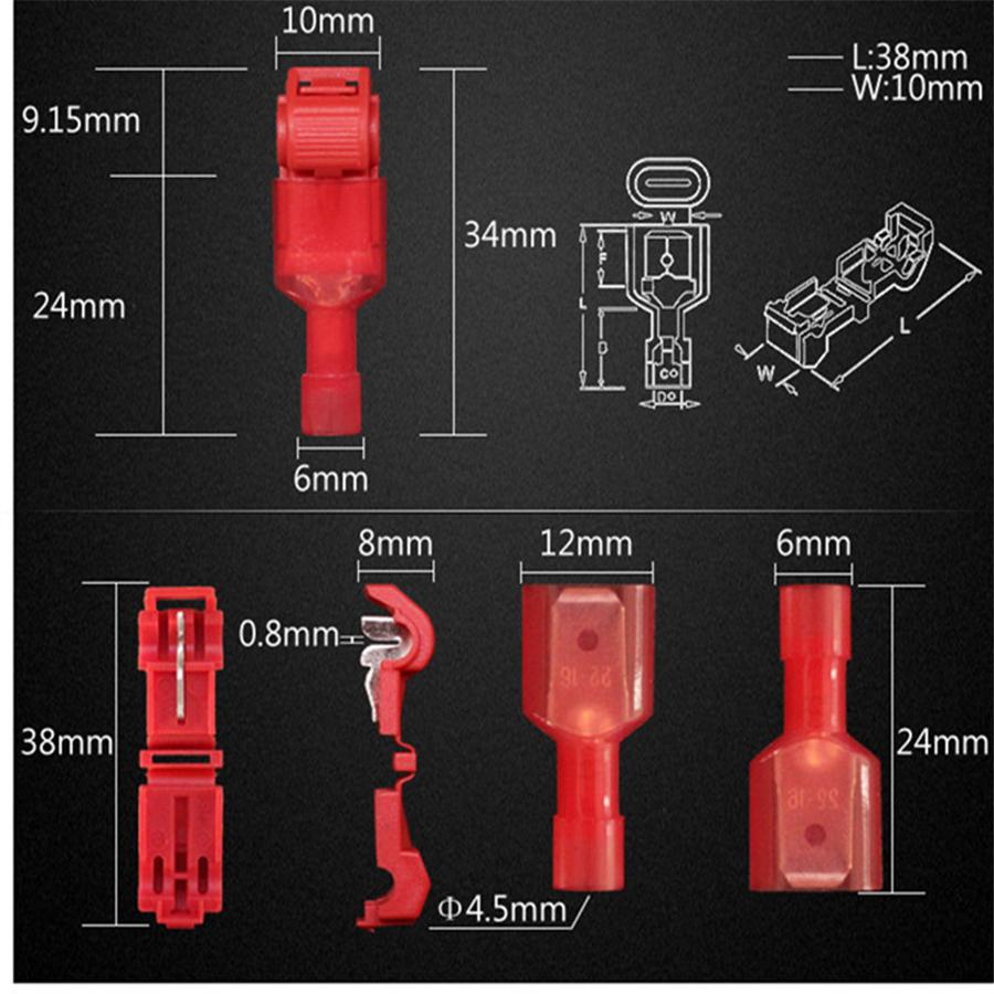 240x 22-10 AWG T-Tap Quick Insulated Splice Wire Terminal Connectors Combo Kit