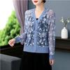 Summer Lace knitted Sunscreen Cardigan Jacket Women Fashion Mid-Aged Short Shawl Conditioning knitwear Shirt Coat Female